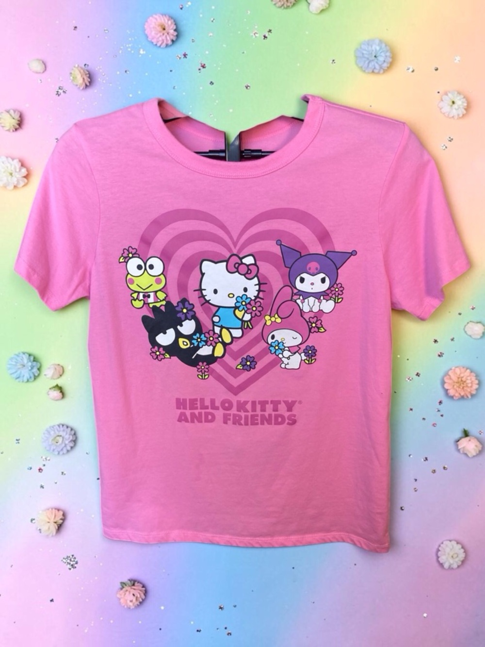Hello Kitty & Friends Graphic Tee Pink Sanrio Shirt Women’s Medium Cute Y2K
